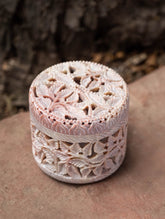 Soapstone Filigree Patramaya Round Box