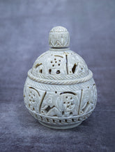 Soapstone Filigree Round Tea Light Holder