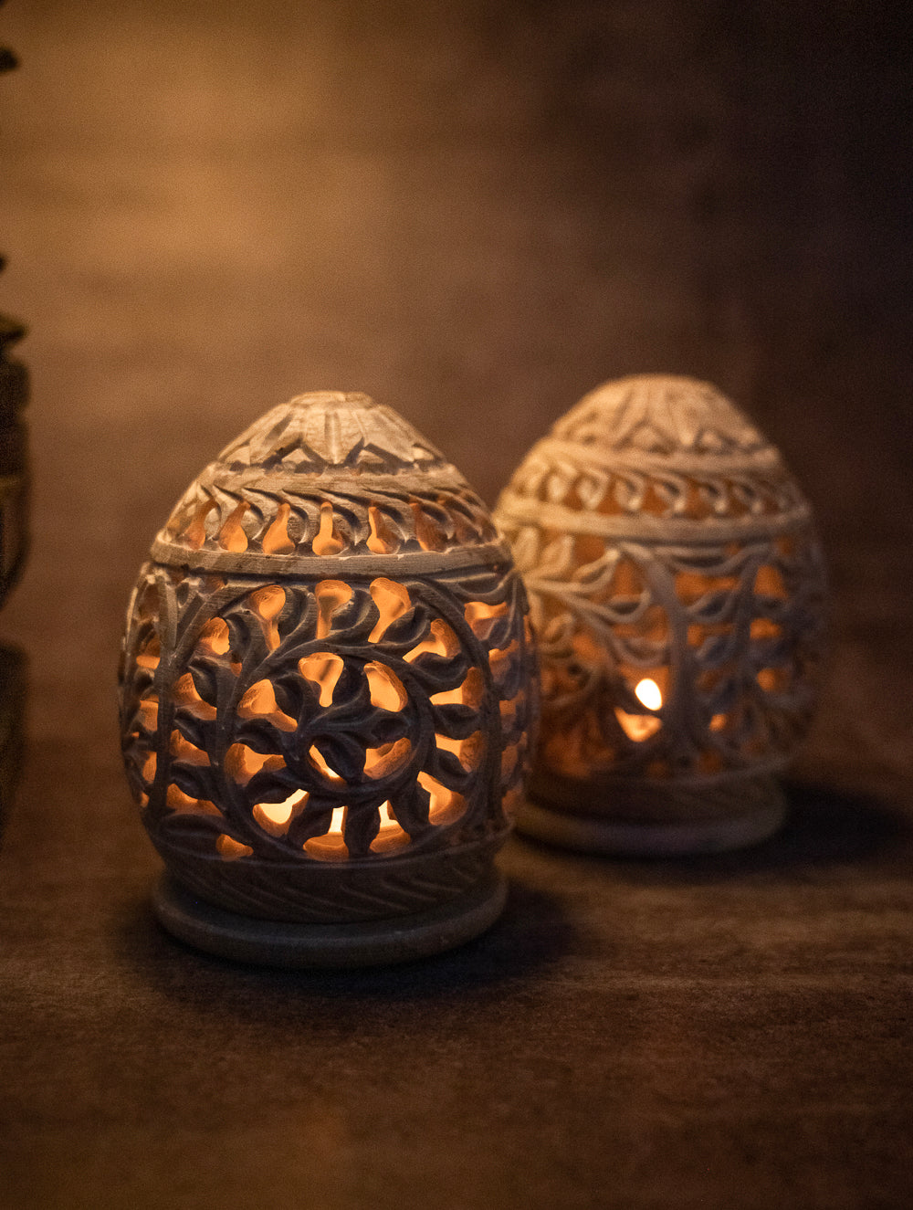 Soapstone Filigree Tea Light Holder