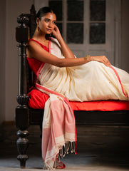 Soft & Light. Handwoven Bengal Cotton Saree - Classic Hues