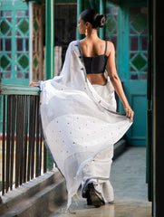 Soft & Light. Handwoven Bengal Cotton Saree - Dhaara