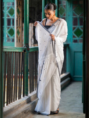 Soft & Light. Handwoven Bengal Cotton Saree - Dhaara