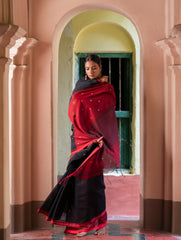 Soft & Light. Handwoven Bengal Cotton Saree - Raat Baheli