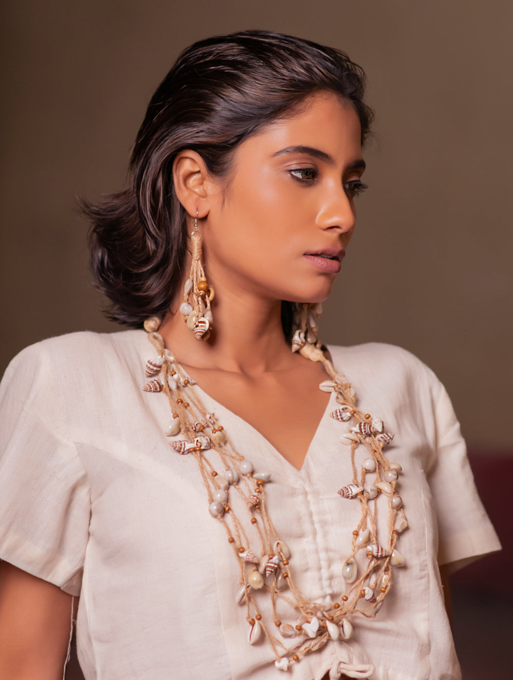 Load image into Gallery viewer, Summer Breeze Jute Earrings &amp; Necklace