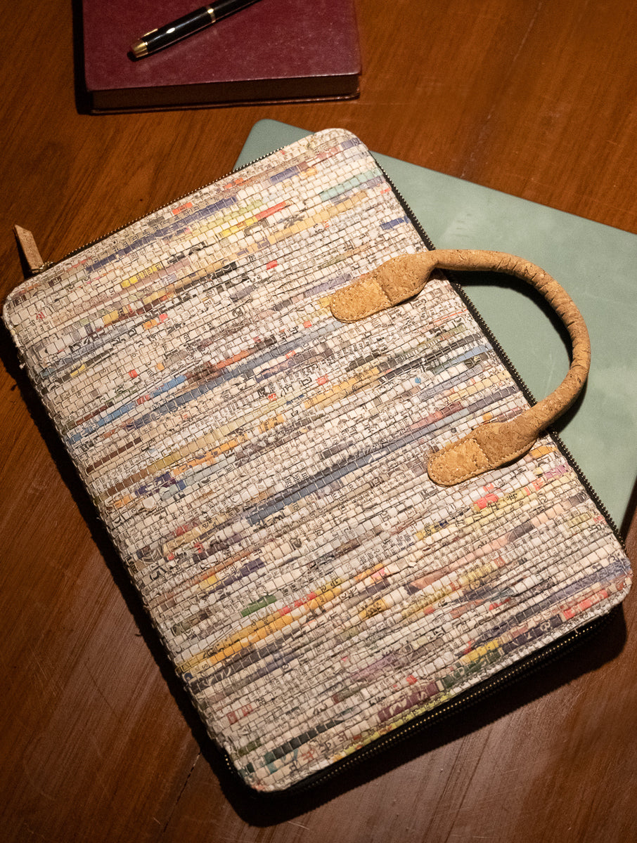 Buy Sustainable Durable Newspaper Cork Laptop Bag