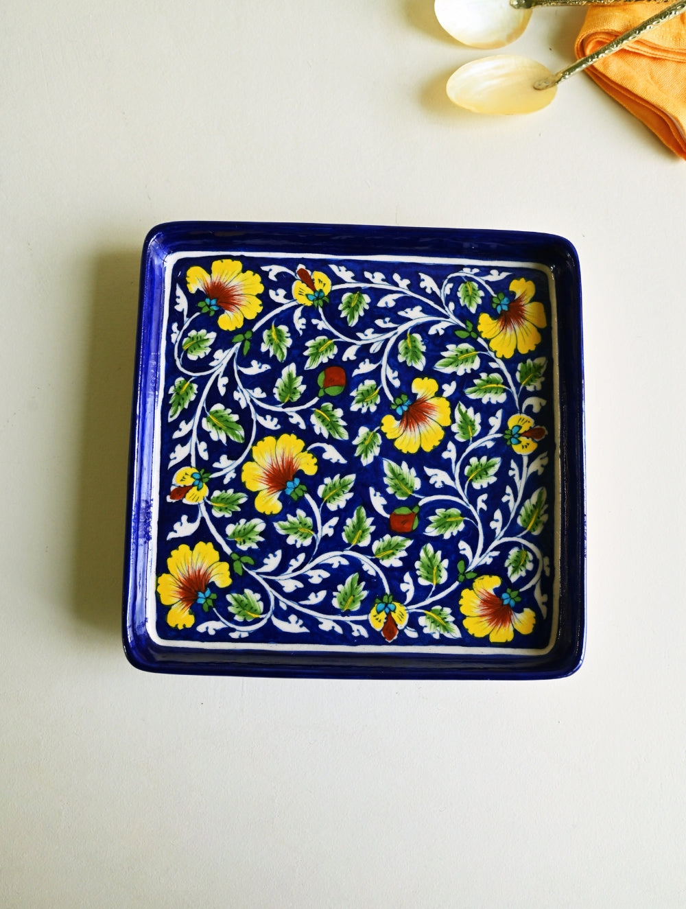 Jaipur Blue Pottery Servingware - Persian Garden Serving Plate