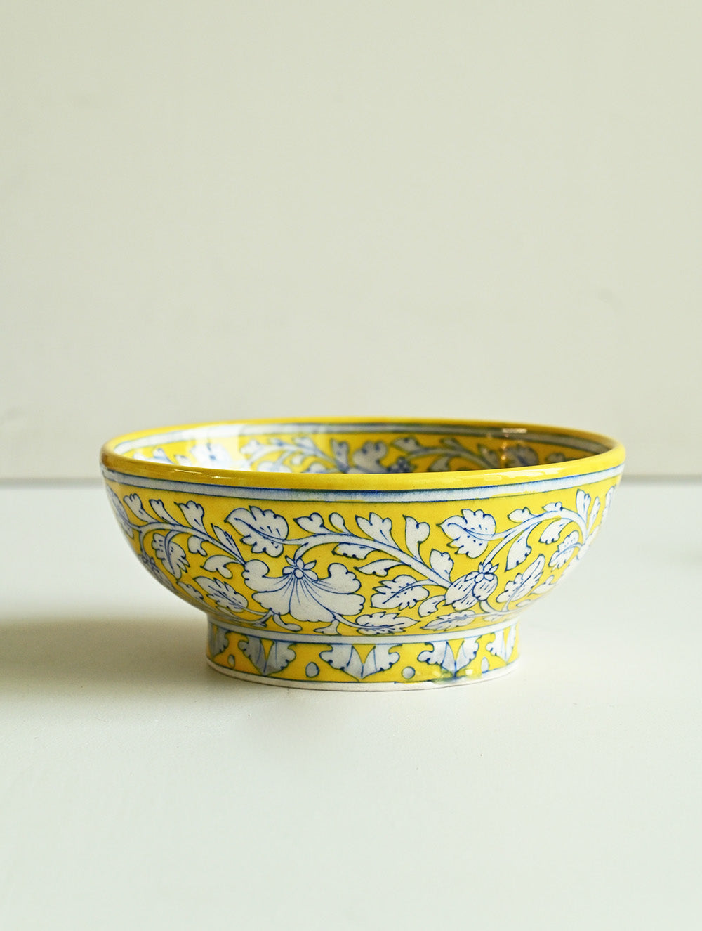 Jaipur Blue Pottery Servingware - Floral Vine Serving Bowl