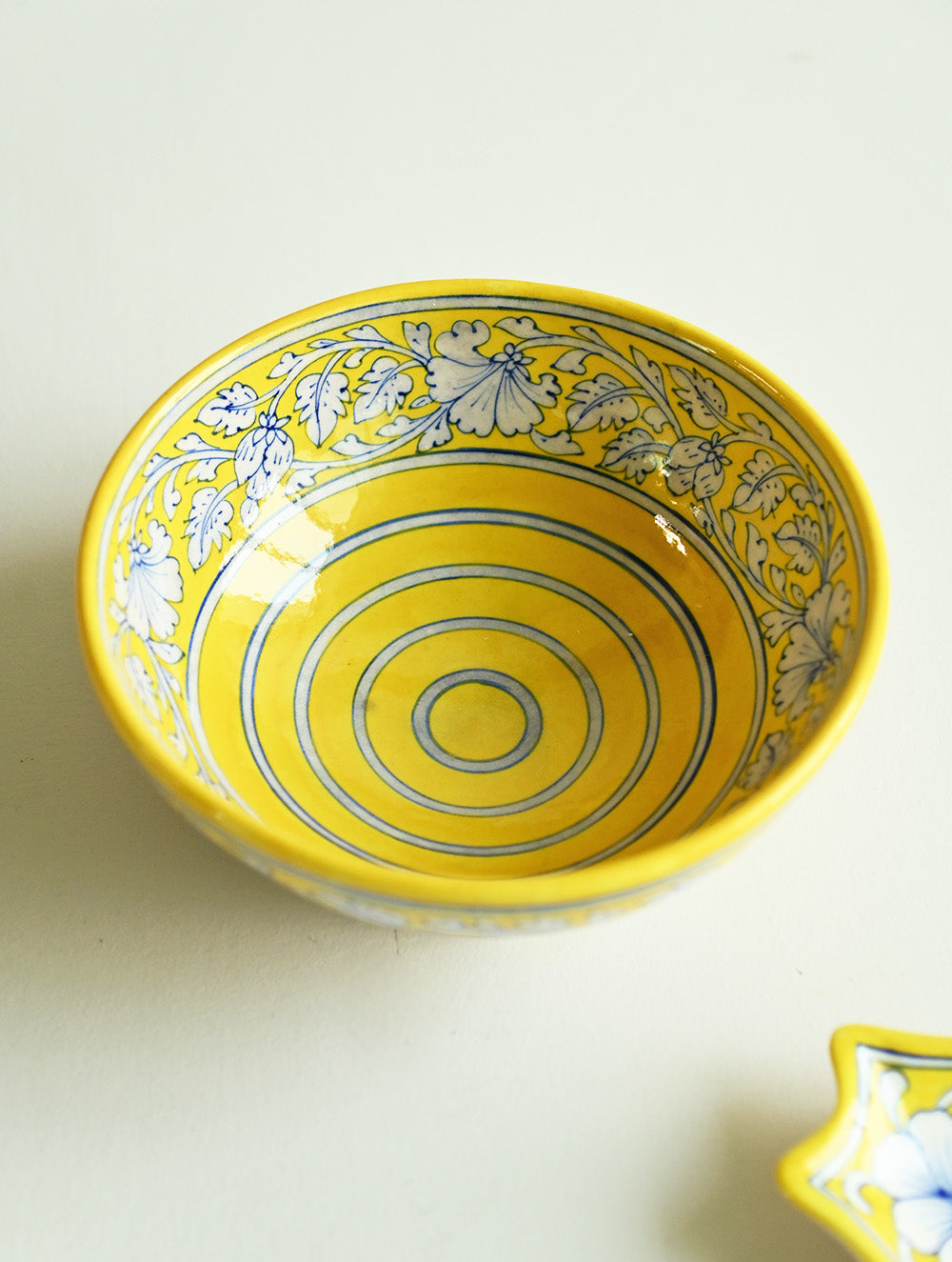 Jaipur Blue Pottery Servingware - Floral Vine Serving Bowl