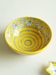 Jaipur Blue Pottery Servingware - Floral Vine Serving Bowl