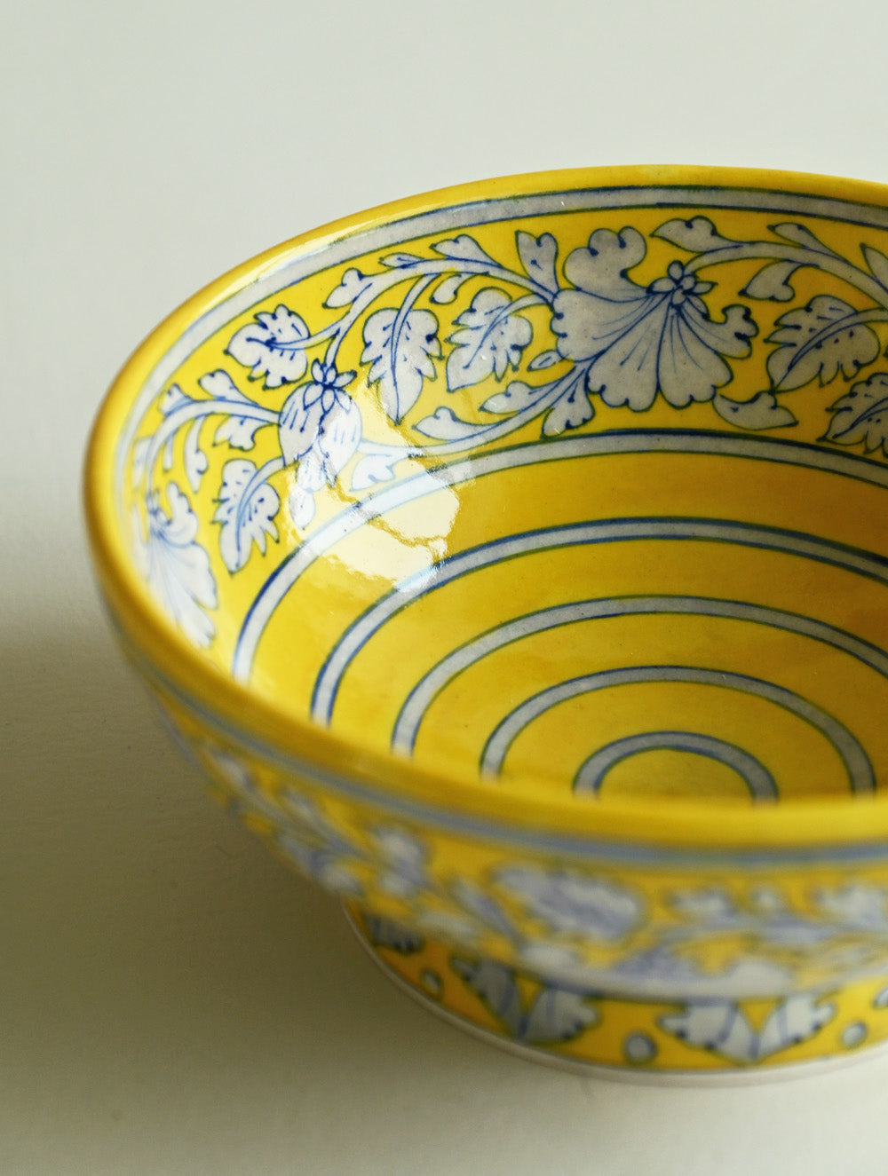 Jaipur Blue Pottery Servingware - Floral Vine Serving Bowl