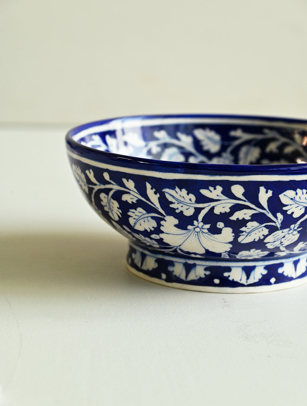 Jaipur Blue Pottery Servingware - Indigo Vine Serving Bowl
