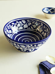 Jaipur Blue Pottery Servingware - Indigo Vine Serving Bowl