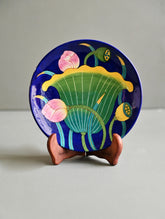 Pichwai Inspired Jaipur Blue Pottery Decorative Plate - Lotus Bulb