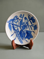 Jaipur Blue Pottery Decorative Plate - Blue Bird