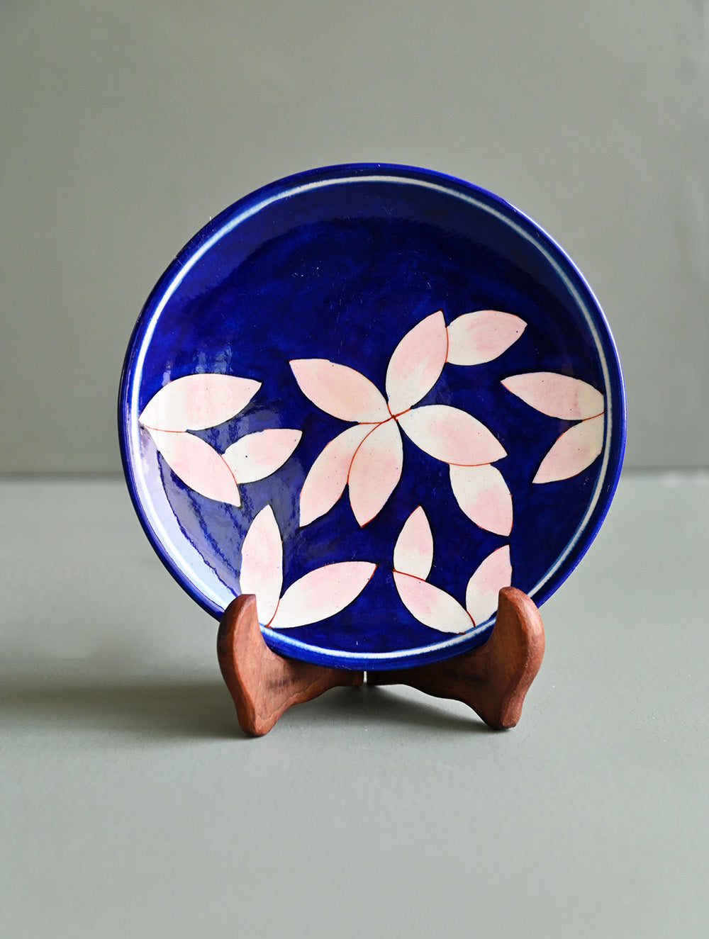 Jaipur Blue Pottery Decorative Plate - Floral Scatter