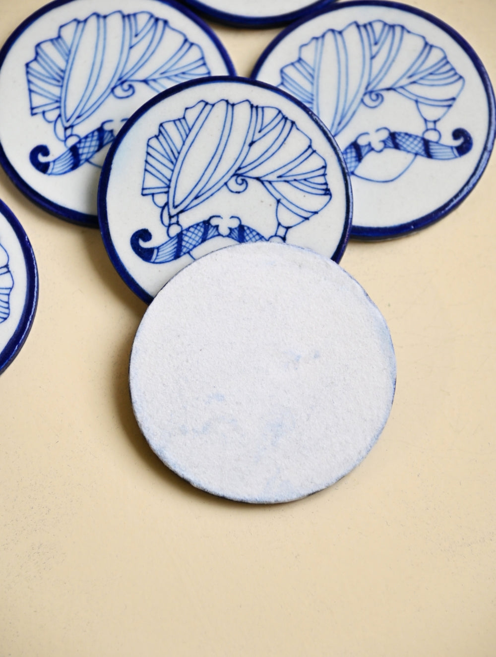 Jaipur Blue Pottery Coaster Set - Royal Turban (Set of 6)