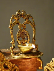 Brass Moulded Ornate Lamp - Swarna Deep