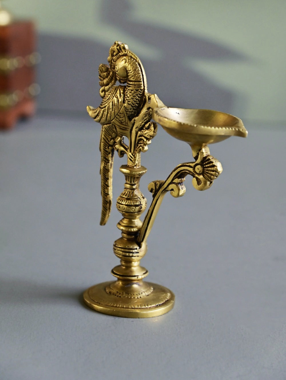 Brass Moulded Ornate Lamp - Mayura Vilas