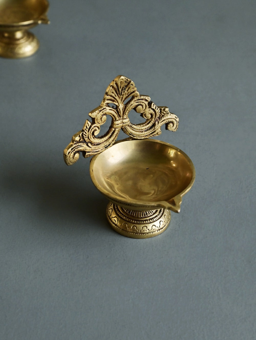 Brass Moulded Ornate Lamp - Shringar Diya