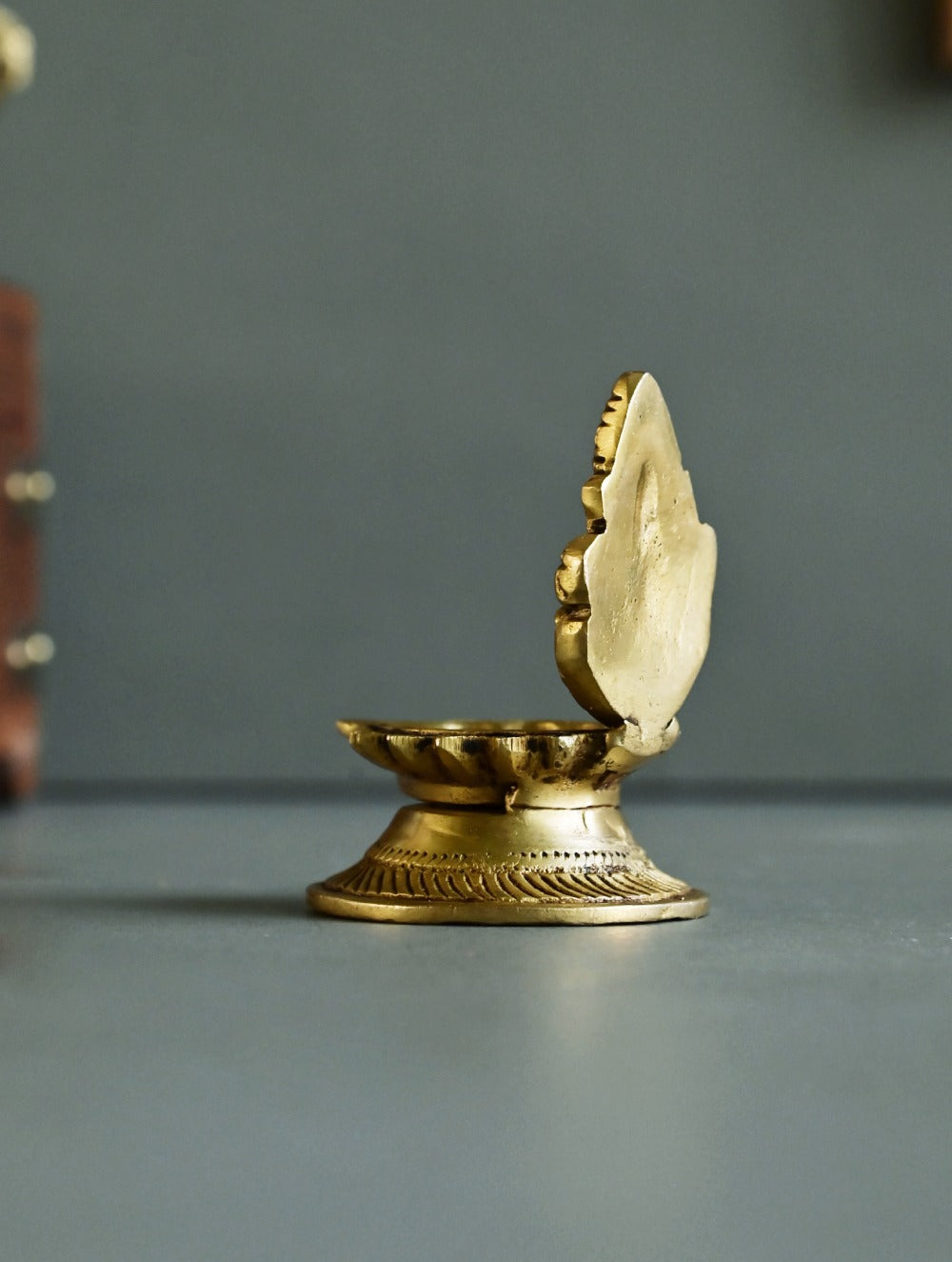 Brass Moulded Ornate Lamp - Gajanan Diya
