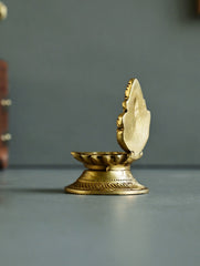 Brass Moulded Ornate Lamp - Gajanan Diya