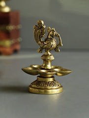 Brass Moulded Ornate Lamp - Panchamukhi Diya
