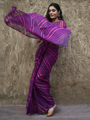 The Rang Tarang Collection : Hand Dyed Leheriya Kota Cotton Saree - Rajkumari Rani