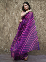 The Rang Tarang Collection : Hand Dyed Leheriya Kota Cotton Saree - Rajkumari Rani