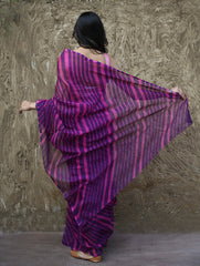 The Rang Tarang Collection : Hand Dyed Leheriya Kota Cotton Saree - Rajkumari Rani