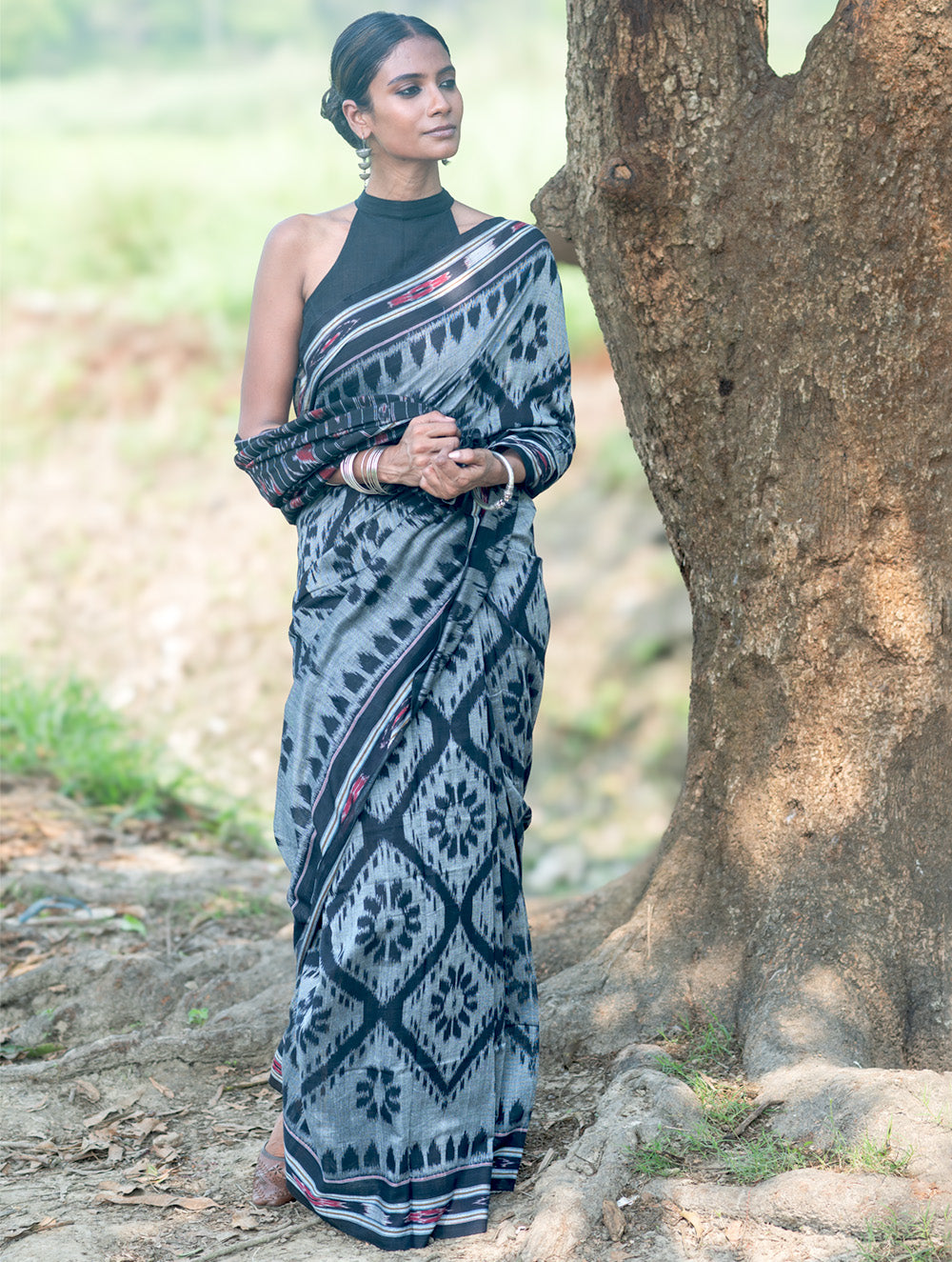Sambalpuri Handwoven Ikat Soft Cotton Saree - Phool Bhag