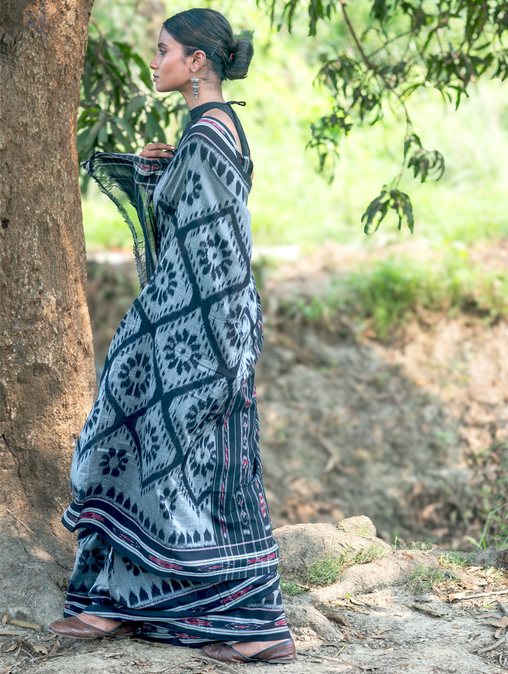 Sambalpuri Handwoven Ikat Soft Cotton Saree - Phool Bhag