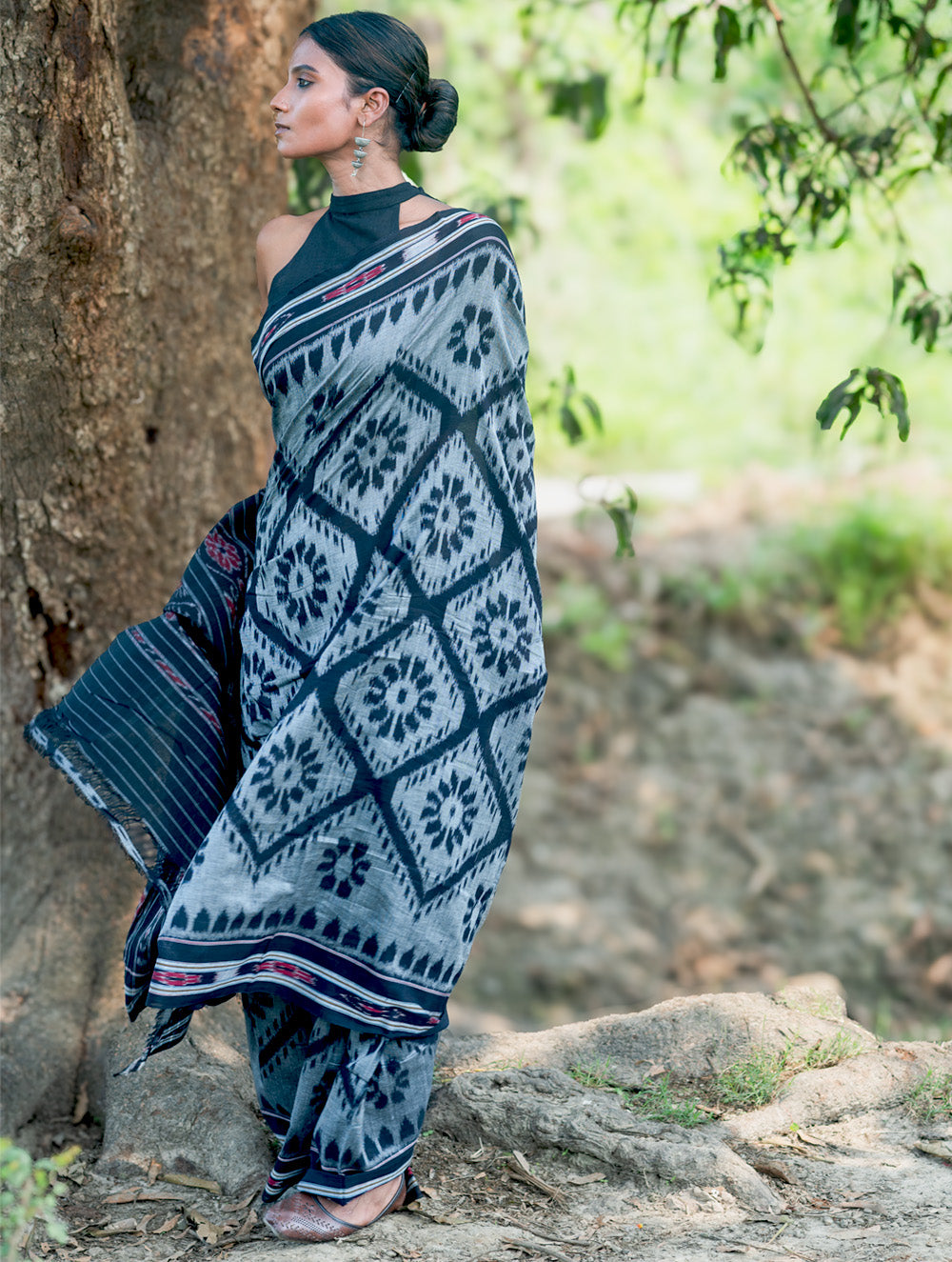 Sambalpuri Handwoven Ikat Soft Cotton Saree - Phool Bhag