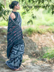 Sambalpuri Handwoven Ikat Soft Cotton Saree - Phool Bhag