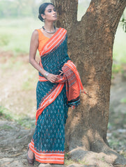 Sambalpuri Handwoven Ikat Soft Cotton Saree - Aranya Van