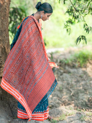 Sambalpuri Handwoven Ikat Soft Cotton Saree - Aranya Van