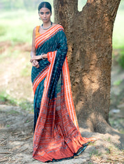 Sambalpuri Handwoven Ikat Soft Cotton Saree - Aranya Van