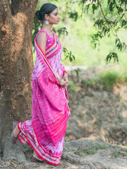 Sambalpuri Handwoven Ikat Soft Cotton Saree - Gul Bhag
