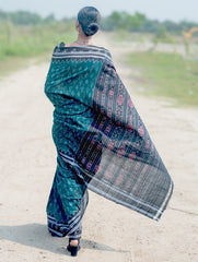 Sambalpuri Handwoven Ikat Soft Cotton Saree - Harit Tarang