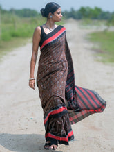 Sambalpuri Handwoven Ikat Soft Cotton Saree - Man Kasturi