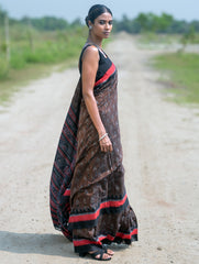 Sambalpuri Handwoven Ikat Soft Cotton Saree - Man Kasturi