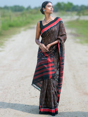 Sambalpuri Handwoven Ikat Soft Cotton Saree - Man Kasturi