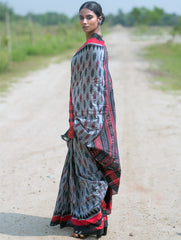 Sambalpuri Handwoven Ikat Soft Cotton Saree - Rudr Megh