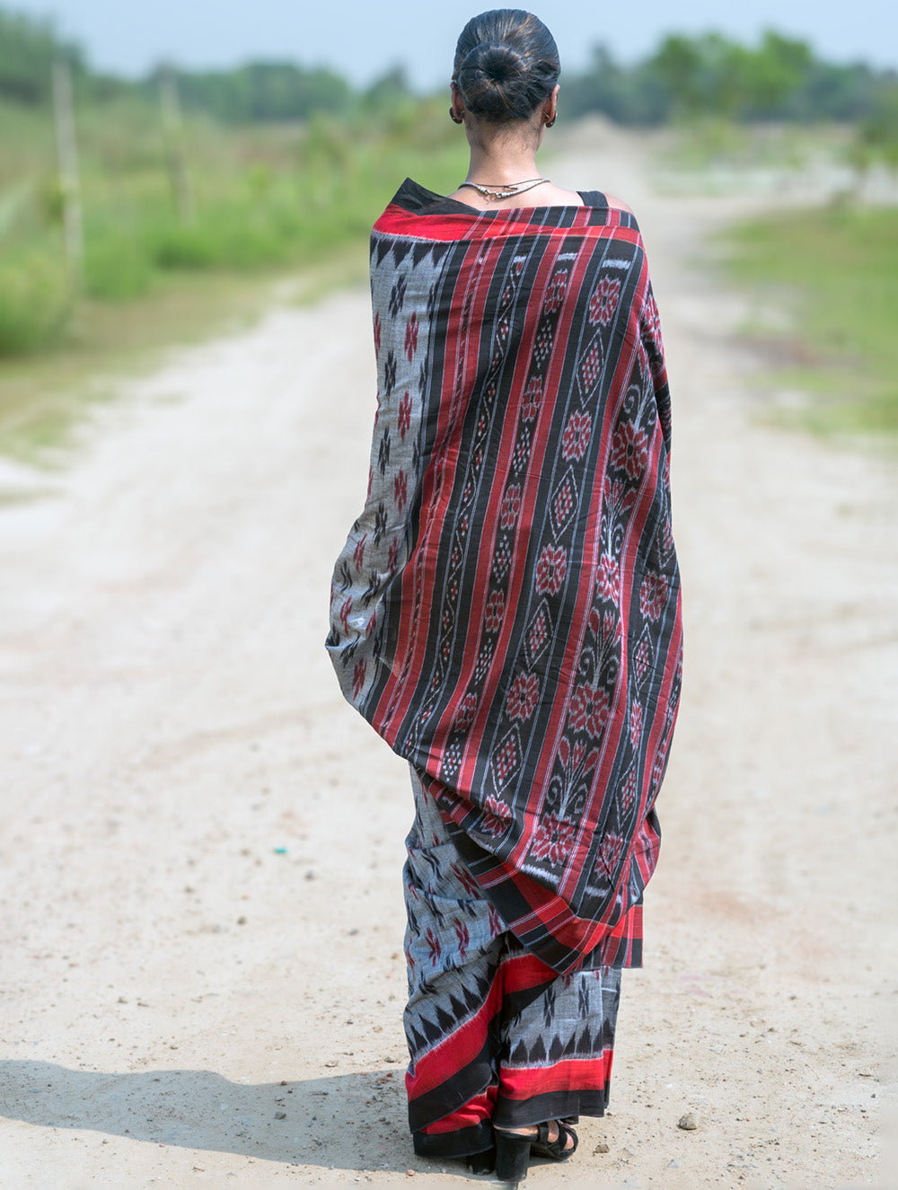 Sambalpuri Handwoven Ikat Soft Cotton Saree - Rudr Megh