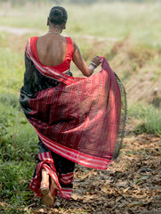 Sambalpuri Handwoven Ikat Soft Cotton Saree - Kansa Raag