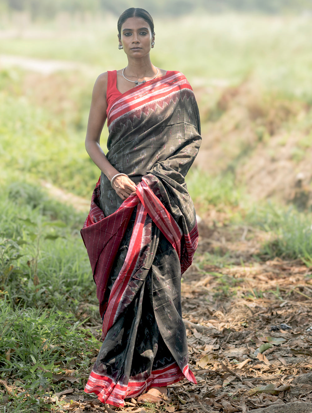 Sambalpuri Handwoven Ikat Soft Cotton Saree - Kansa Raag