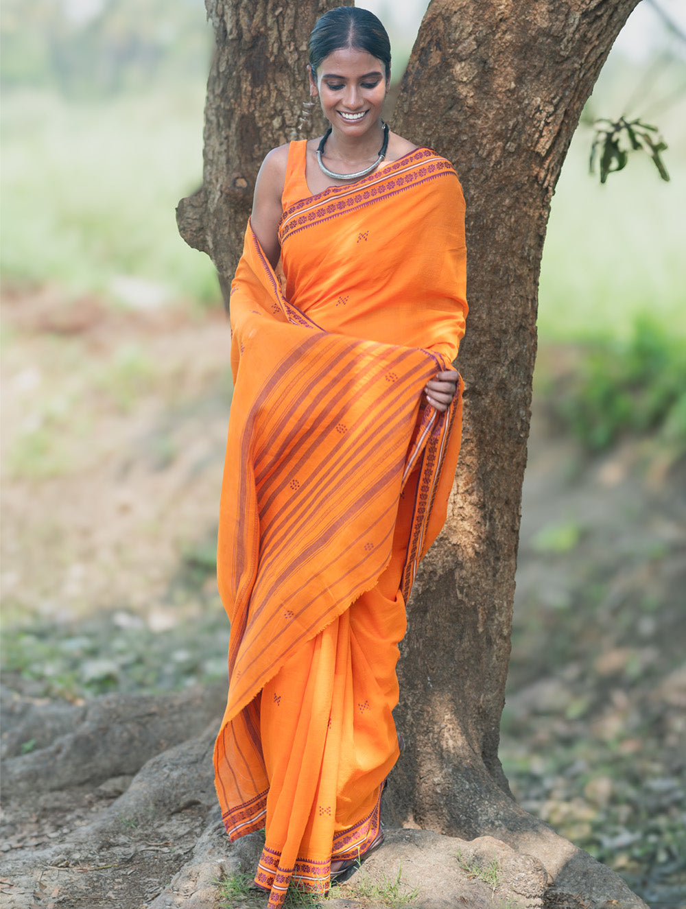 Bengal Weaves. Handwoven Cotton Saree - Genda Phool