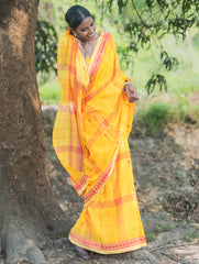 Bengal Weaves. Handwoven Cotton Saree - Surajmukhi
