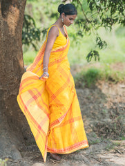 Bengal Weaves. Handwoven Cotton Saree - Surajmukhi