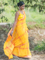 Bengal Weaves. Handwoven Cotton Saree - Surajmukhi
