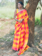 Bengal Weaves. Handwoven Cotton Saree - Aam Gulab